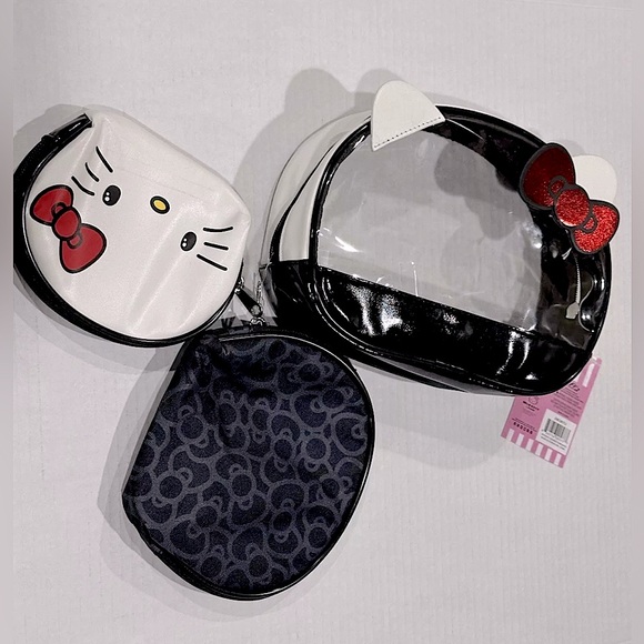Hello Kitty 3 Piece Makeup Bag Set By Sanrio Brand New With Tags - Picture 9 of 9